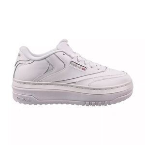 Reebok Classic Club C Extra Wom Size 8
White Leather Low Top Platform Sneakers